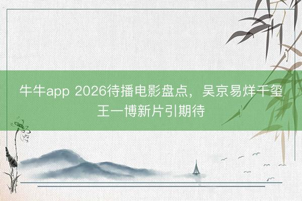 牛牛app 2026待播电影盘点，吴京易烊千玺王一博新片引期待