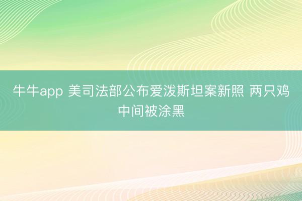 牛牛app 美司法部公布爱泼斯坦案新照 两只鸡中间被涂黑