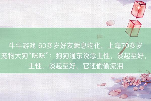 牛牛游戏 60多岁好友瞬息物化，上海70多岁老伯“禁受”其宠物大狗“咪咪”：狗狗通东说念主性，谈起至好，它还偷偷流泪