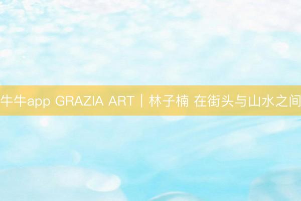 牛牛app GRAZIA ART｜林子楠 在街头与山水之间