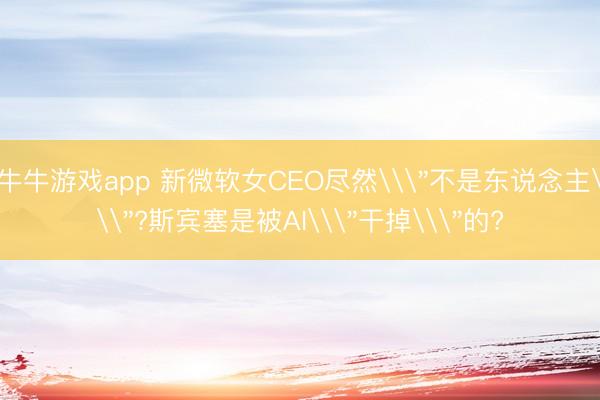 牛牛游戏app 新微软女CEO尽然\