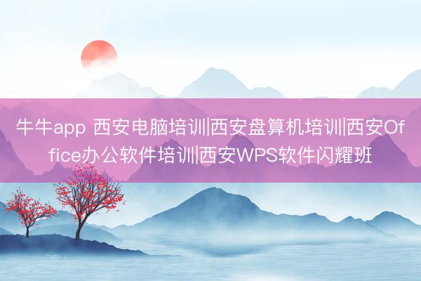 牛牛app 西安电脑培训|西安盘算机培训|西安Office办公软件培训|西安WPS软件闪耀班