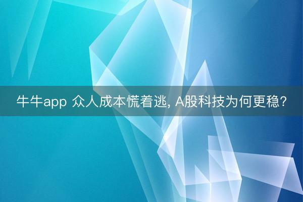 牛牛app 众人成本慌着逃， A股科技为何更稳?