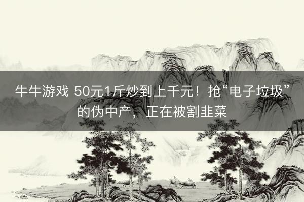 牛牛游戏 50元1斤炒到上千元！抢“电子垃圾”的伪中产，正在被割韭菜