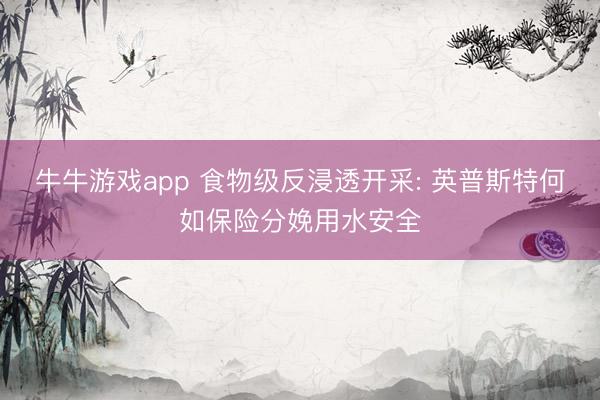 牛牛游戏app 食物级反浸透开采: 英普斯特何如保险分娩用水安全
