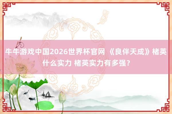 牛牛游戏中国2026世界杯官网 《良伴天成》楮英什么实力 楮英实力有多强？