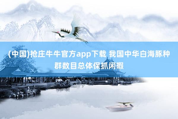 (中国)抢庄牛牛官方app下载 我国中华白海豚种群数目总体保抓闲暇