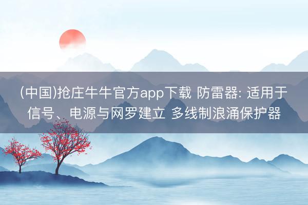 (中国)抢庄牛牛官方app下载 防雷器: 适用于信号、电源与网罗建立 多线制浪涌保护器