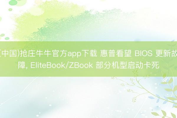 (中国)抢庄牛牛官方app下载 惠普看望 BIOS 更新故障， EliteBook/ZBook 部分机型启动卡死