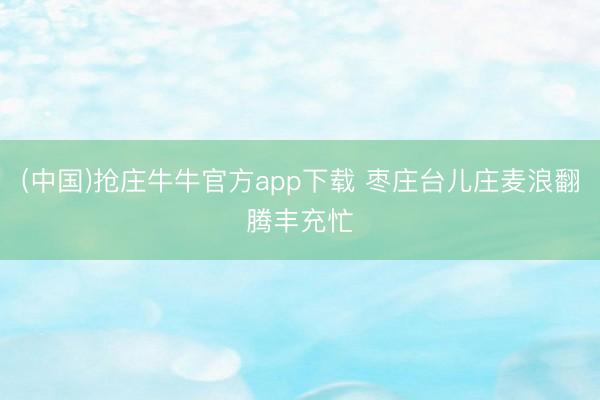 (中国)抢庄牛牛官方app下载 枣庄台儿庄麦浪翻腾丰充忙